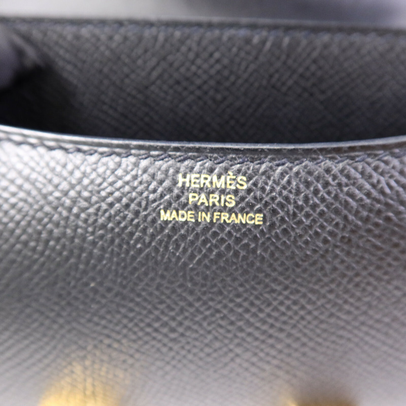 HERMES Epsom皮革Mini Constance肩背袋Noir-5