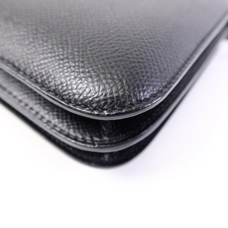 HERMES Epsom皮革Mini Constance肩背袋Noir-12