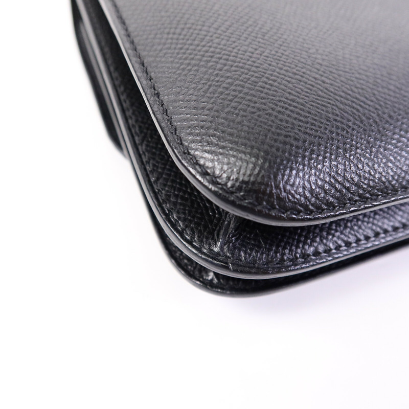 HERMES Epsom皮革Mini Constance肩背袋Noir-13