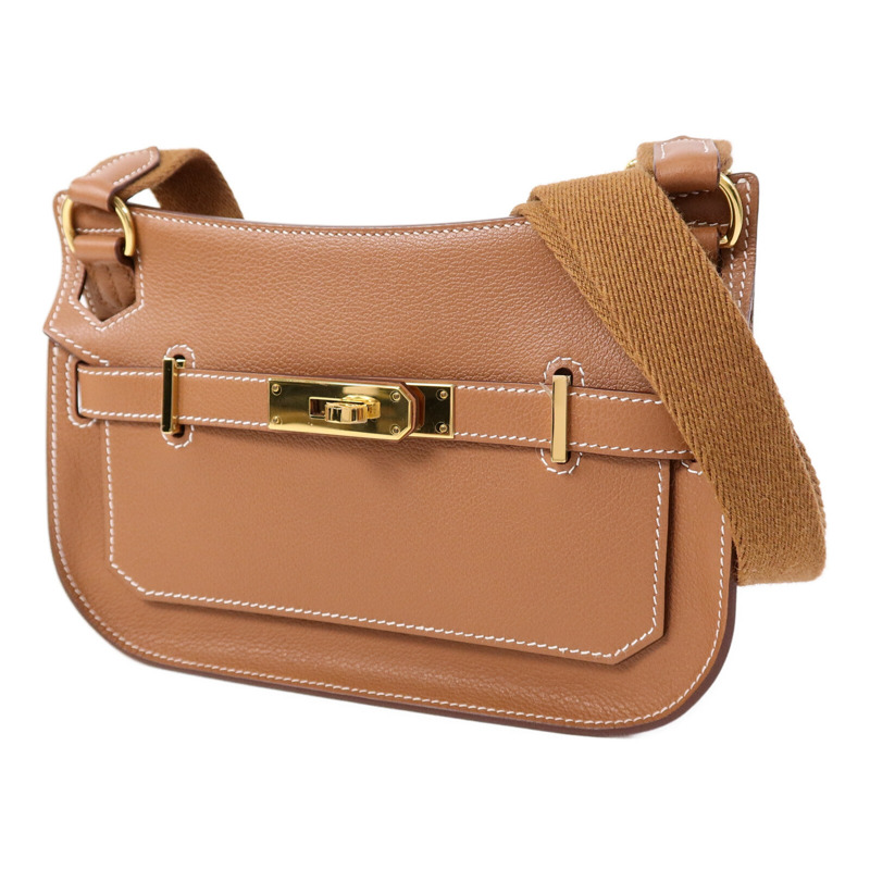 HERMES Evercolor皮革Mini Jypsiere肩背袋Gold-2