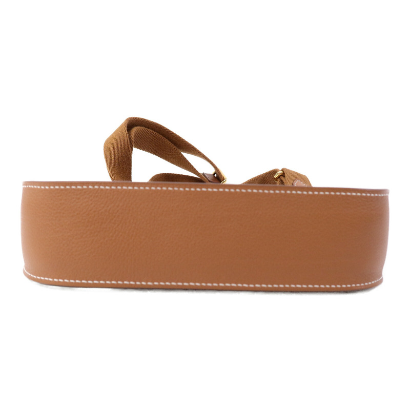 HERMES Evercolor皮革Mini Jypsiere肩背袋Gold-3
