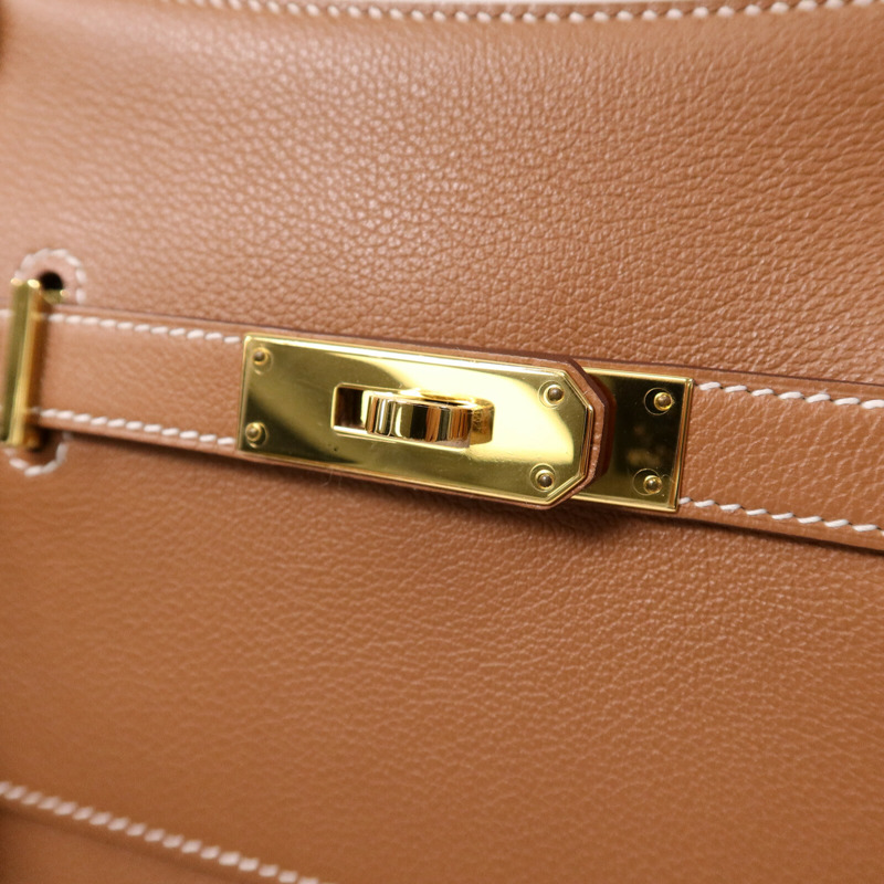HERMES Evercolor皮革Mini Jypsiere肩背袋Gold-6