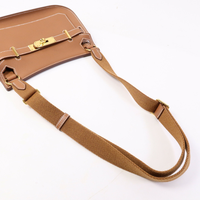 HERMES Evercolor皮革Mini Jypsiere肩背袋Gold-9