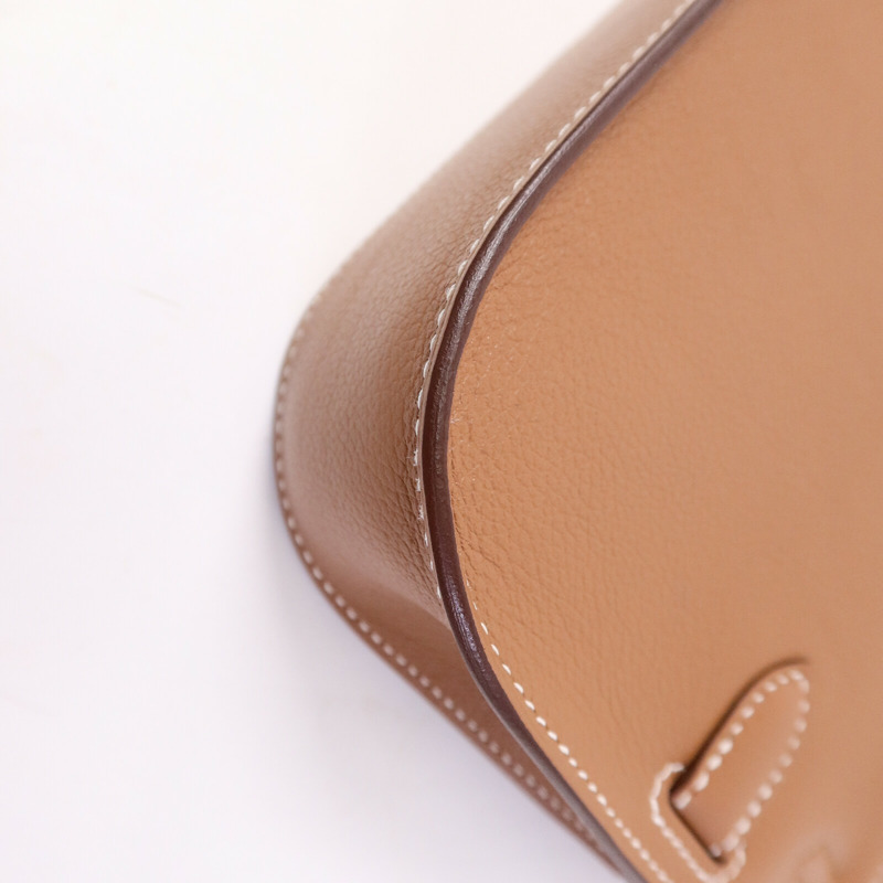 HERMES Evercolor皮革Mini Jypsiere肩背袋Gold-12