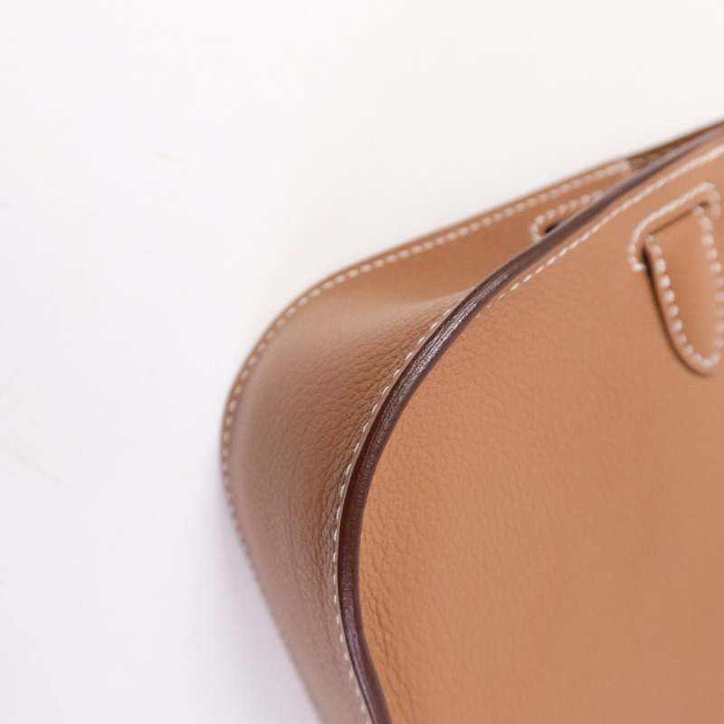 HERMES Evercolor皮革Mini Jypsiere肩背袋Gold-13