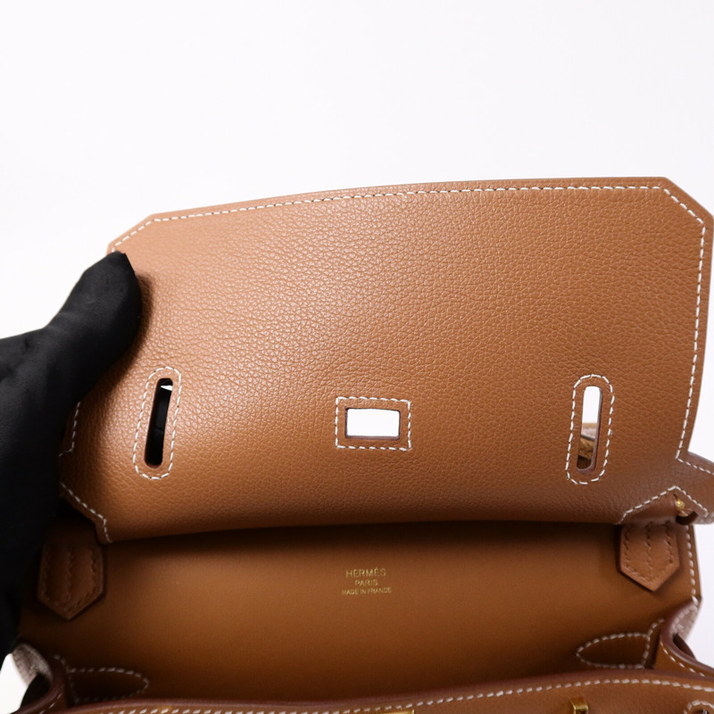 HERMES Evercolor皮革Mini Jypsiere肩背袋Gold-14