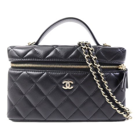 CHANEL 羊皮皮革Chain Shoulder手挽肩背兩用袋