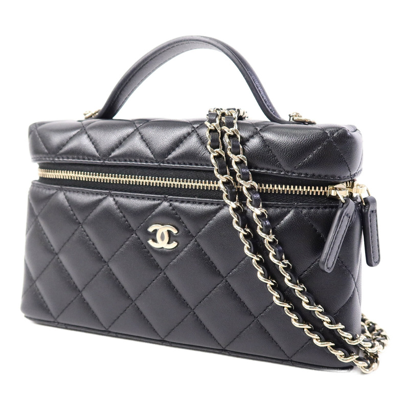 CHANEL 羊皮皮革Chain Shoulder手挽肩背兩用袋-2