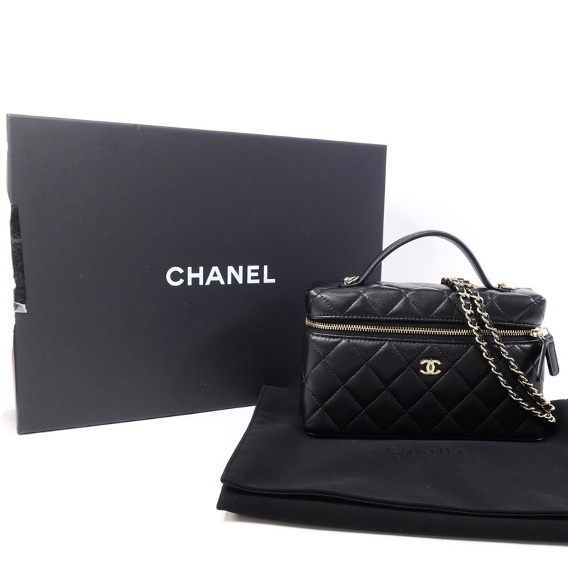 CHANEL 羊皮皮革Chain Shoulder手挽肩背兩用袋-4