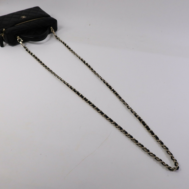 CHANEL 羊皮皮革Chain Shoulder手挽肩背兩用袋-9