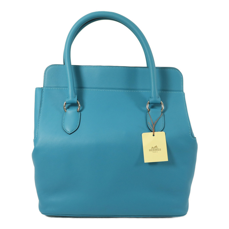 HERMES Swift皮革Toolbox 26手挽肩背兩用袋Turquoise-1