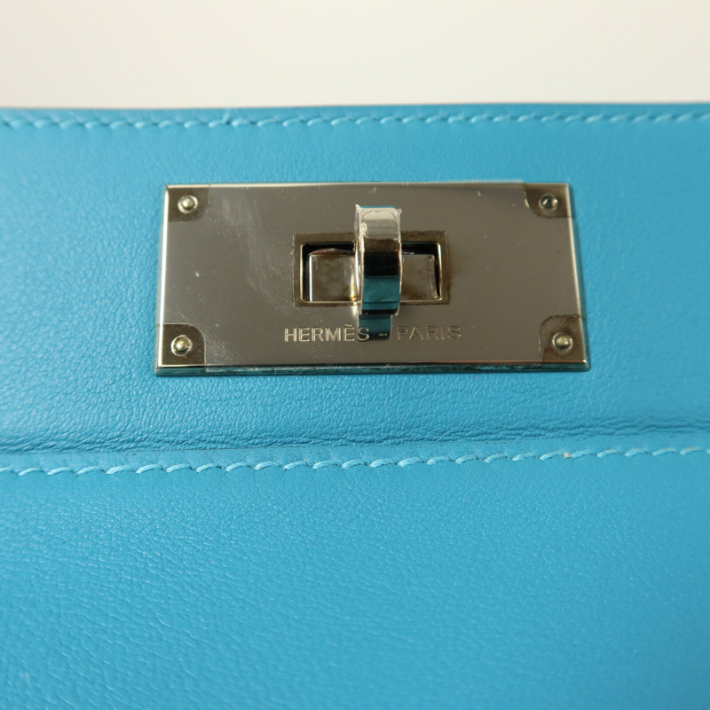 HERMES Swift皮革Toolbox 26手挽肩背兩用袋Turquoise-6