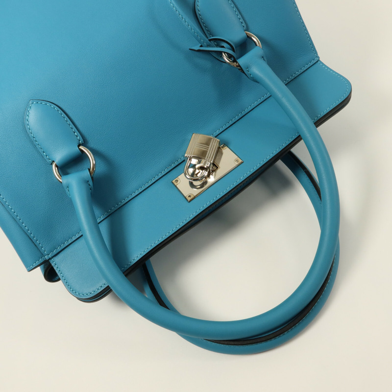 HERMES Swift皮革Toolbox 26手挽肩背兩用袋Turquoise-10
