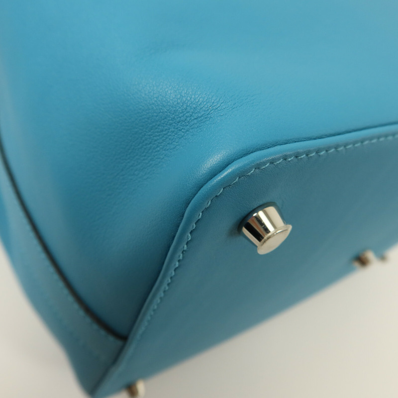HERMES Swift皮革Toolbox 26手挽肩背兩用袋Turquoise-12