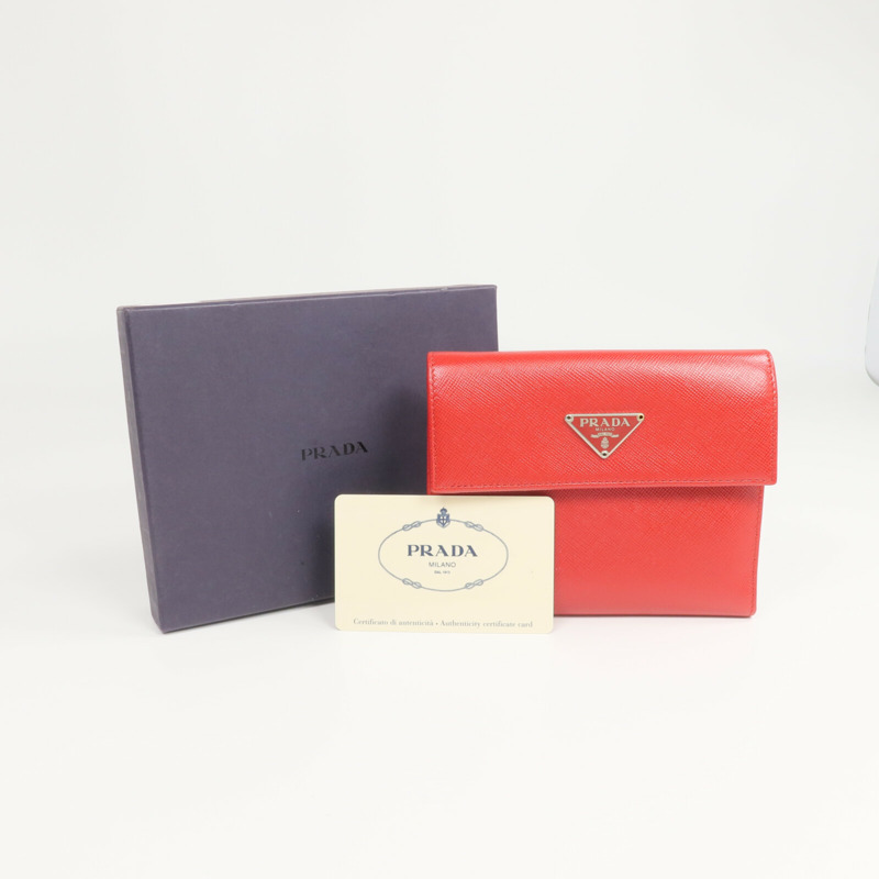 PRADA 牛皮皮革Fold Wallet錢包-17