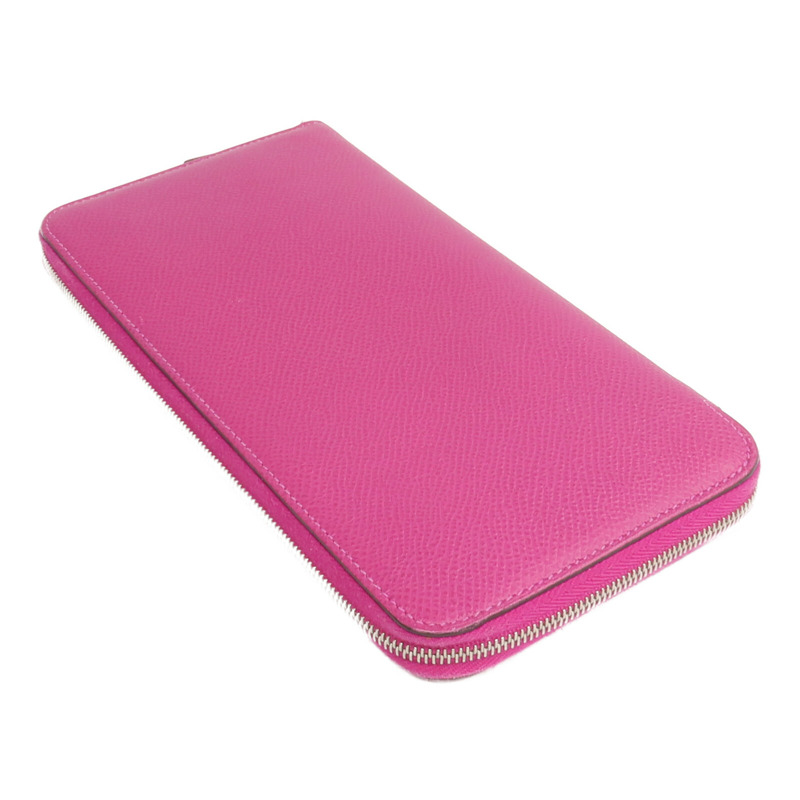HERMES Epsom皮革Silk In Long Wallet長錢包Rose Pourpre-4