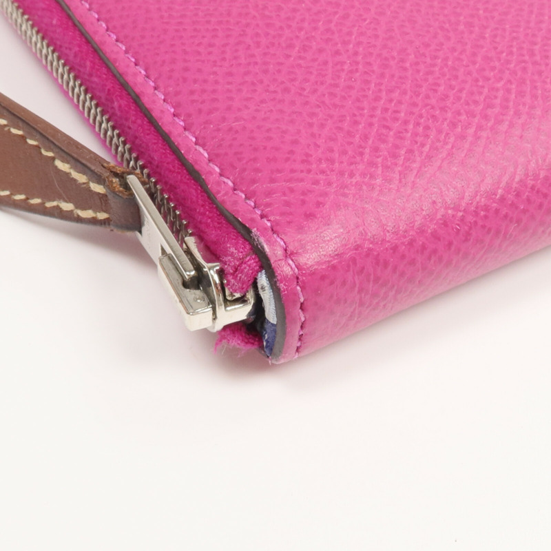 HERMES Epsom皮革Silk In Long Wallet長錢包Rose Pourpre-7