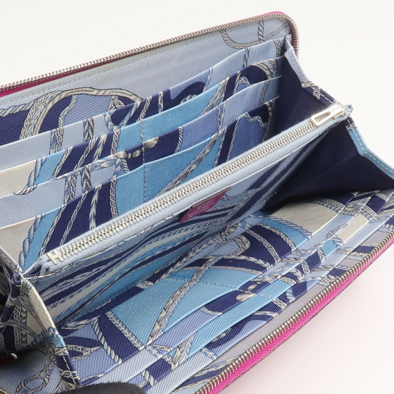 HERMES Epsom皮革Silk In Long Wallet長錢包Rose Pourpre-11