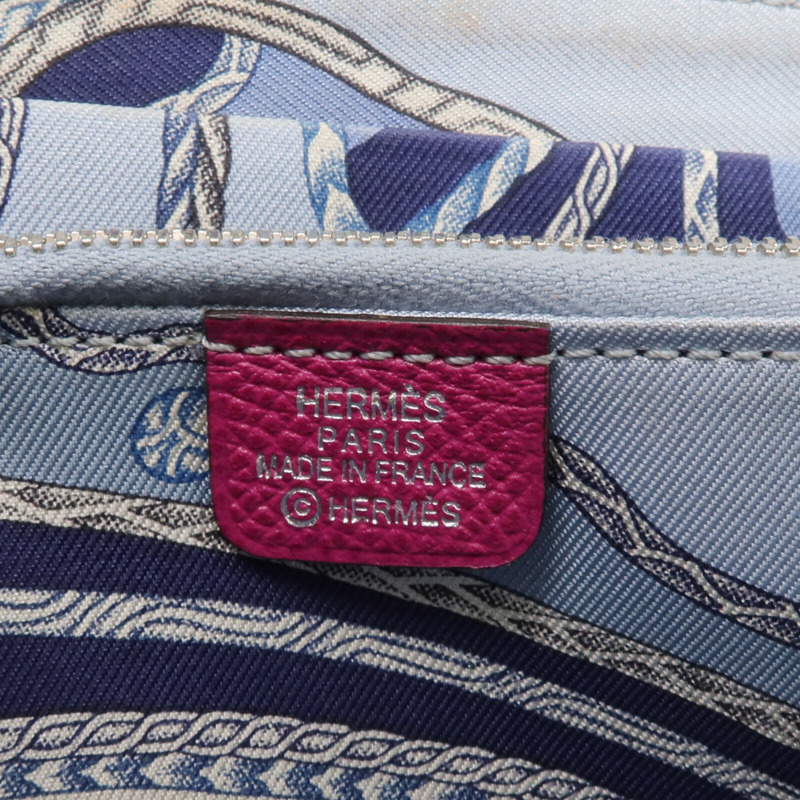 HERMES Epsom皮革Silk In Long Wallet長錢包Rose Pourpre-14
