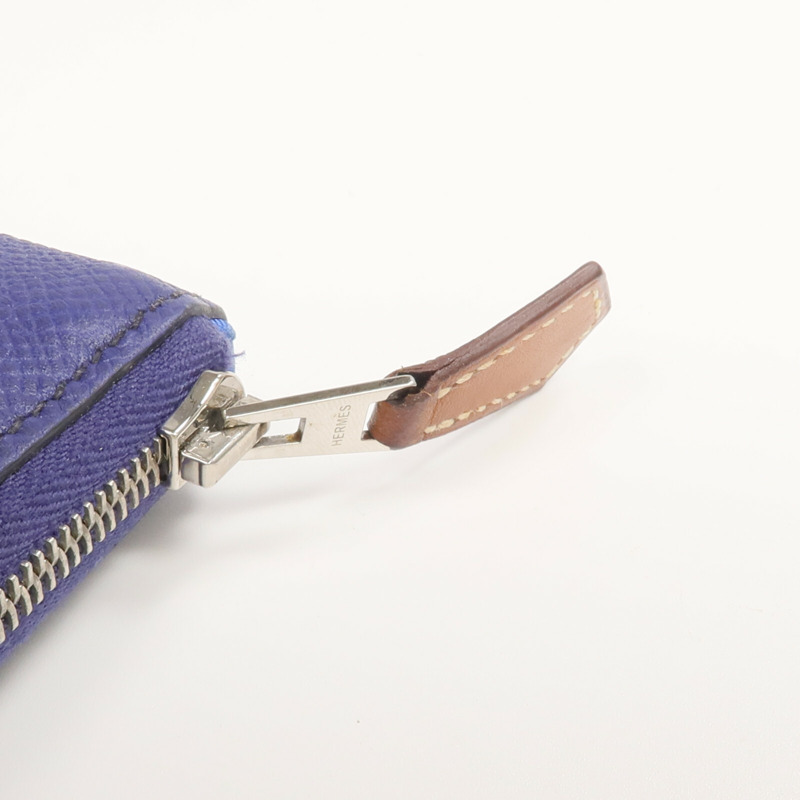 HERMES Epsom皮革Silk In Compact Wallet錢包Ultraviolet-10