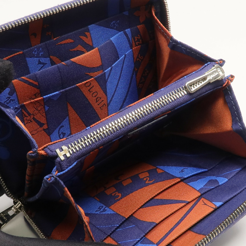HERMES Epsom皮革Silk In Compact Wallet錢包Ultraviolet-11