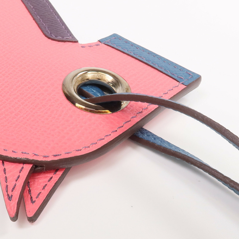 HERMES Epsom皮革Camail Key Ring鑰匙圈Rose Azalee/Colvert/Raisin-3