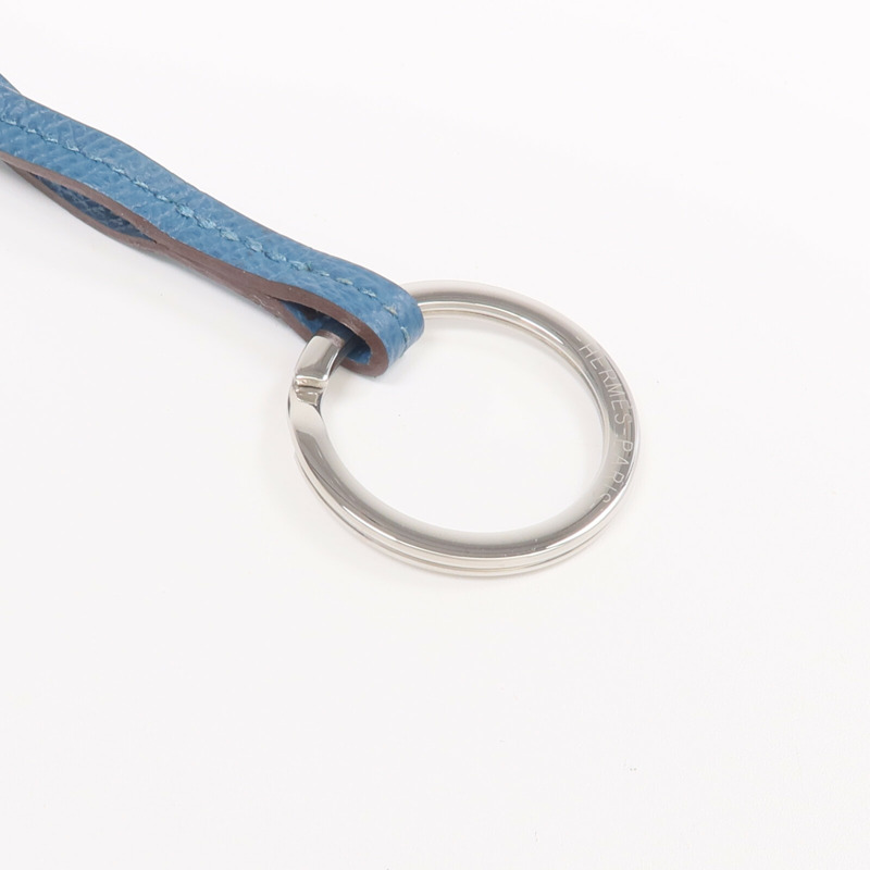 HERMES Epsom皮革Camail Key Ring鑰匙圈Rose Azalee/Colvert/Raisin-6