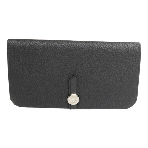 HERMES Togo皮革Dogon GM長錢包Noir