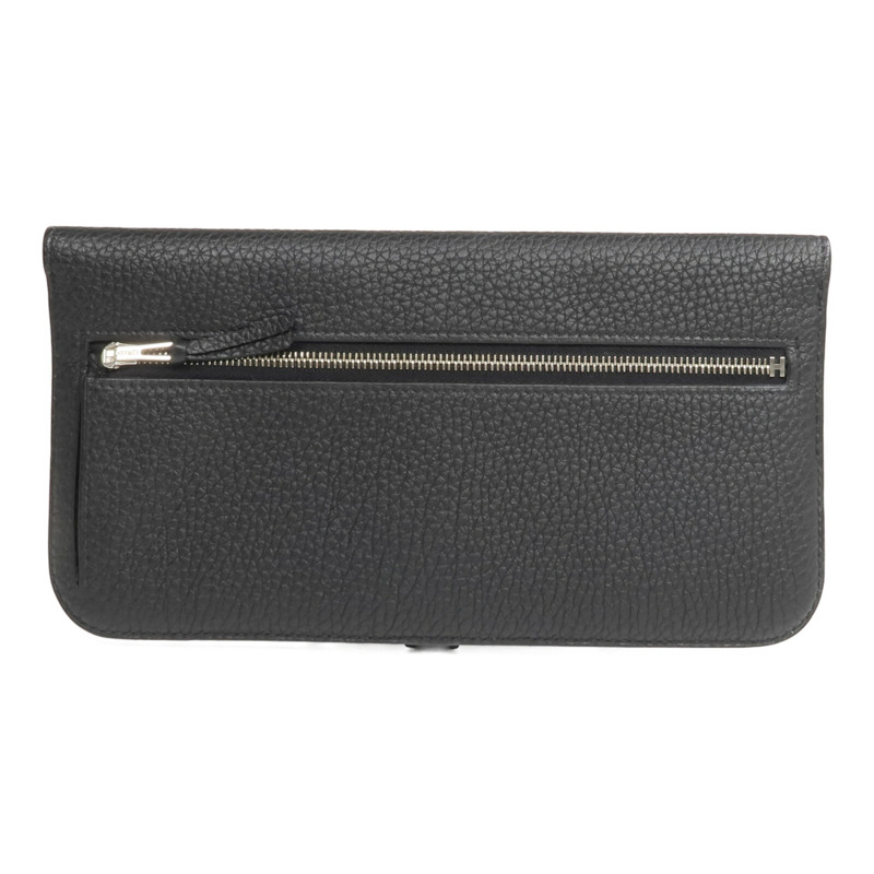 HERMES Togo皮革Dogon GM長錢包Noir-1