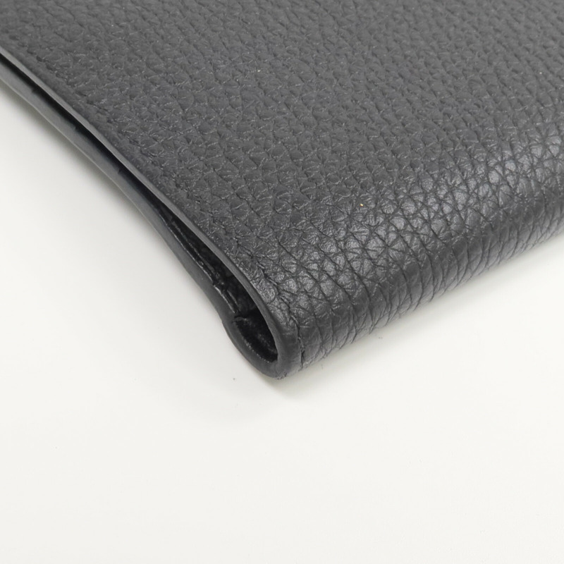 HERMES Togo皮革Dogon GM長錢包Noir-10