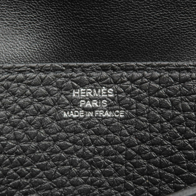 HERMES Togo皮革Dogon GM長錢包Noir-15