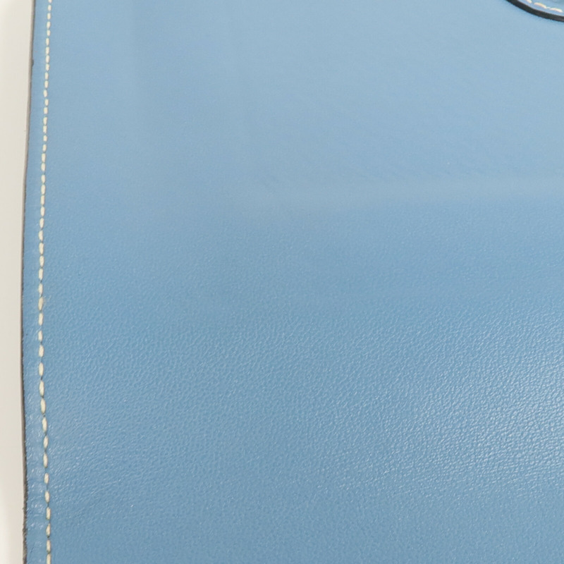 HERMES Togo皮革Dogon GM長錢包Bleu Jean-17