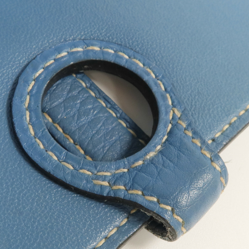 HERMES Togo皮革Dogon GM長錢包Bleu Jean-21