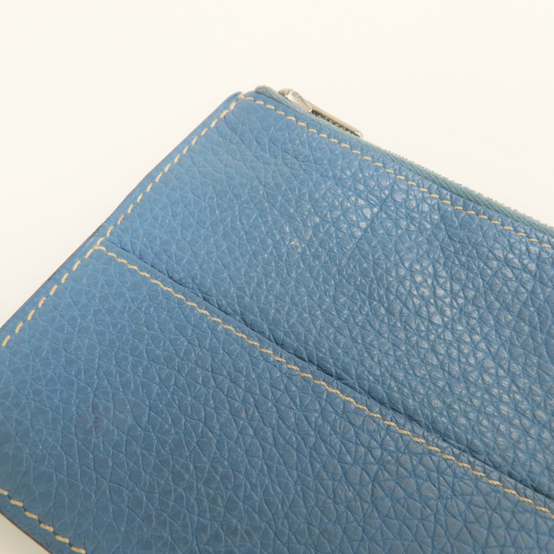 HERMES Togo皮革Dogon GM長錢包Bleu Jean-22