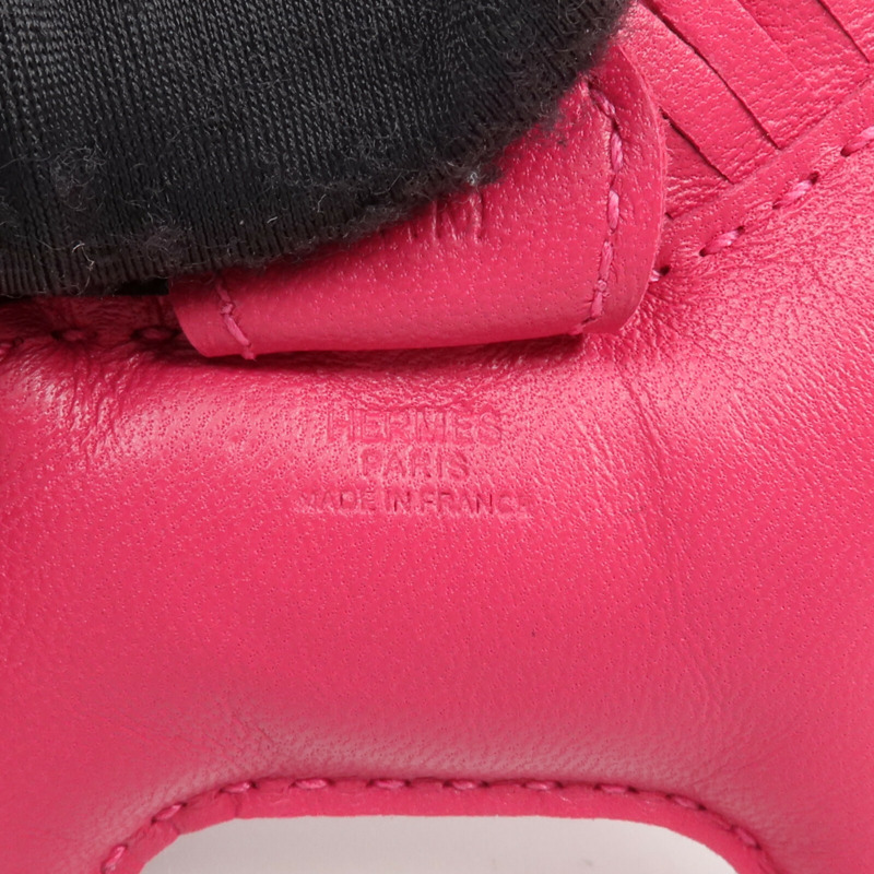 HERMES Milo/Swift皮革Rodeo PM掛飾Rose Mexico-5