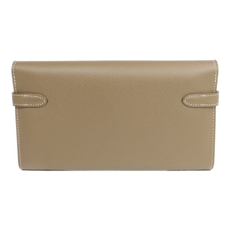 HERMES Epsom皮革Kelly Long Wallet長錢包Etoupe-1