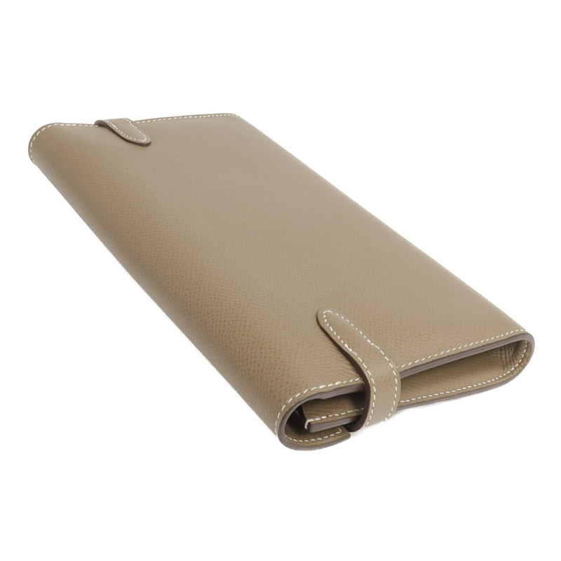 HERMES Epsom皮革Kelly Long Wallet長錢包Etoupe-4
