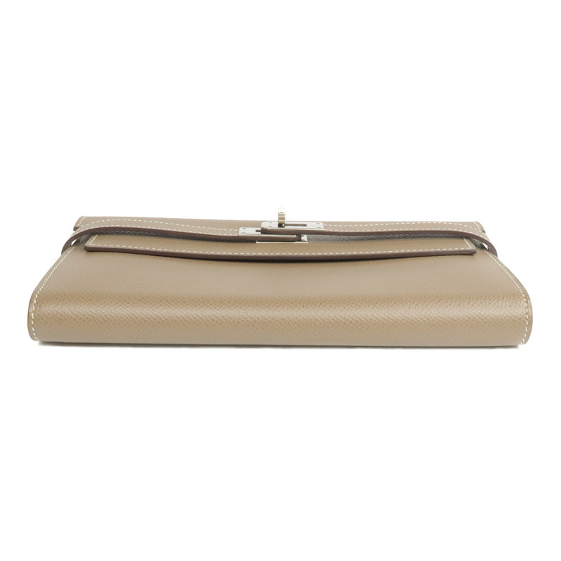 HERMES Epsom皮革Kelly Long Wallet長錢包Etoupe-5
