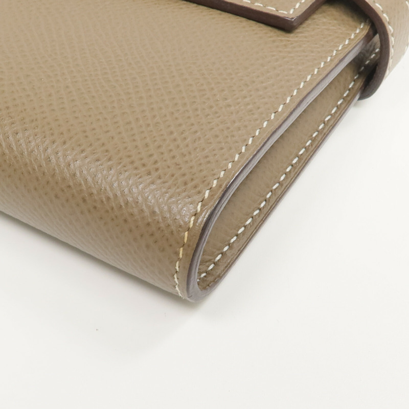 HERMES Epsom皮革Kelly Long Wallet長錢包Etoupe-6
