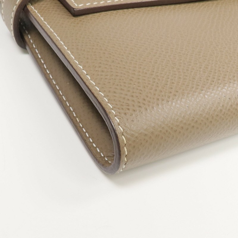 HERMES Epsom皮革Kelly Long Wallet長錢包Etoupe-7