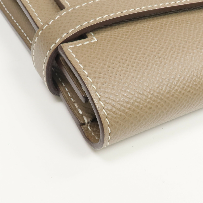 HERMES Epsom皮革Kelly Long Wallet長錢包Etoupe-8