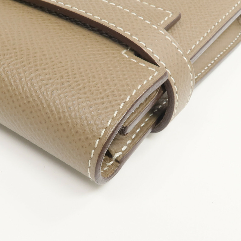 HERMES Epsom皮革Kelly Long Wallet長錢包Etoupe-9