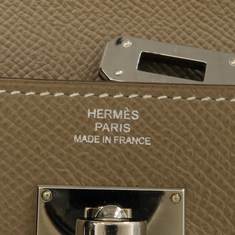 HERMES Epsom皮革Kelly Long Wallet長錢包Etoupe-12