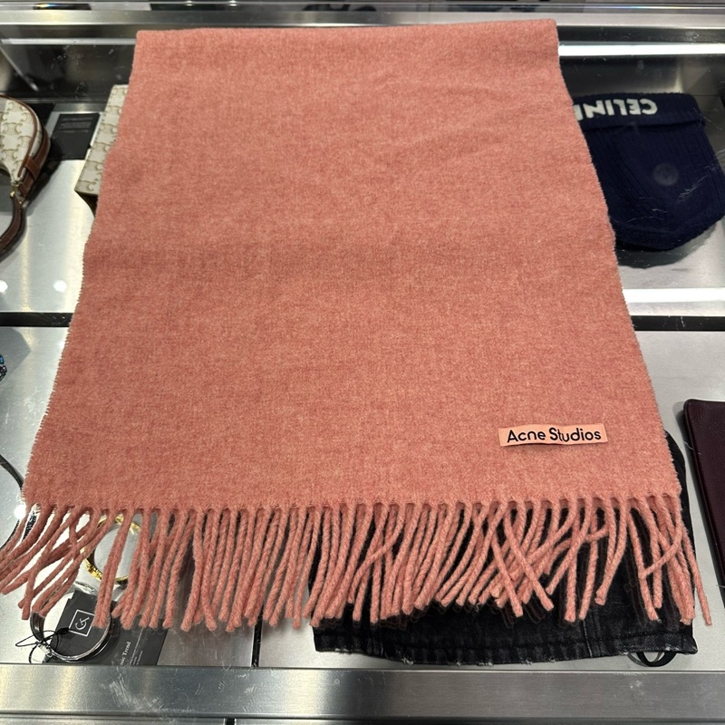 近全新🌟Acne Studios 粉色流蘇圍巾 ｜Classic Trend CT精品｜台北東區實體-4