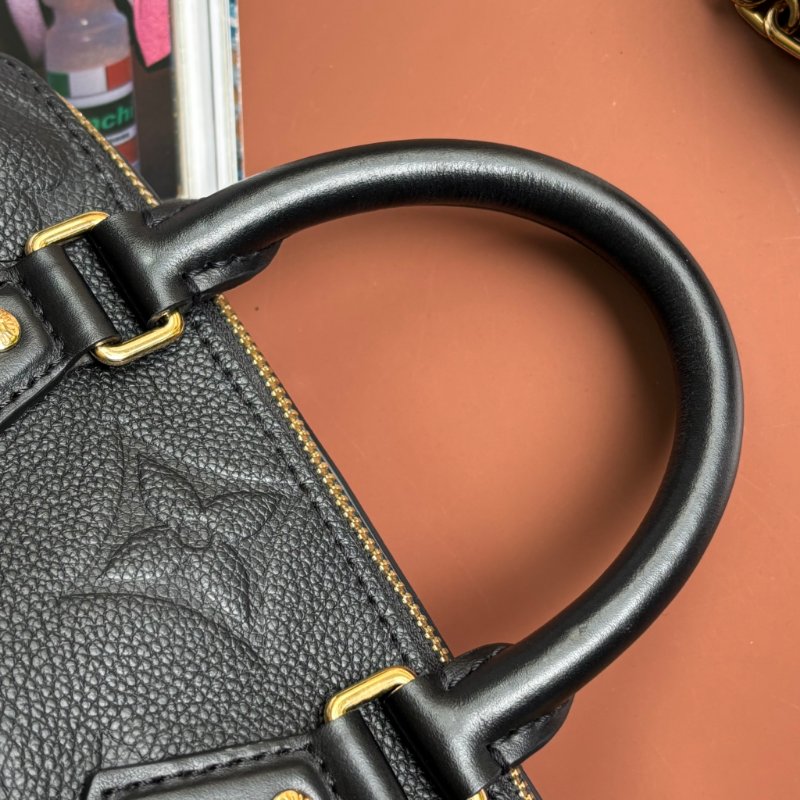 ::LOUIS VUITTON:: LV M58953 Speedy Bandoulière 20 黑色壓紋波士頓手提斜背包-11