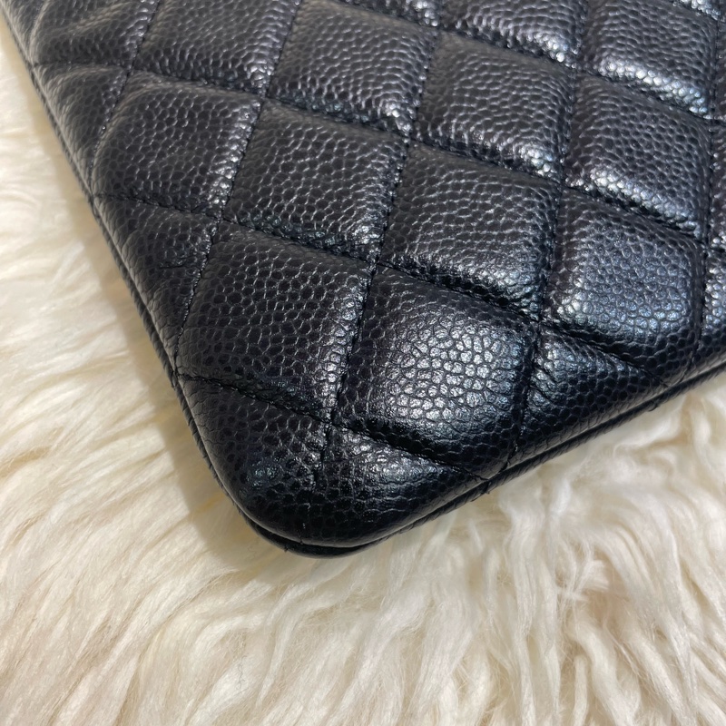 Chanel 黑色牛皮手拿包-4