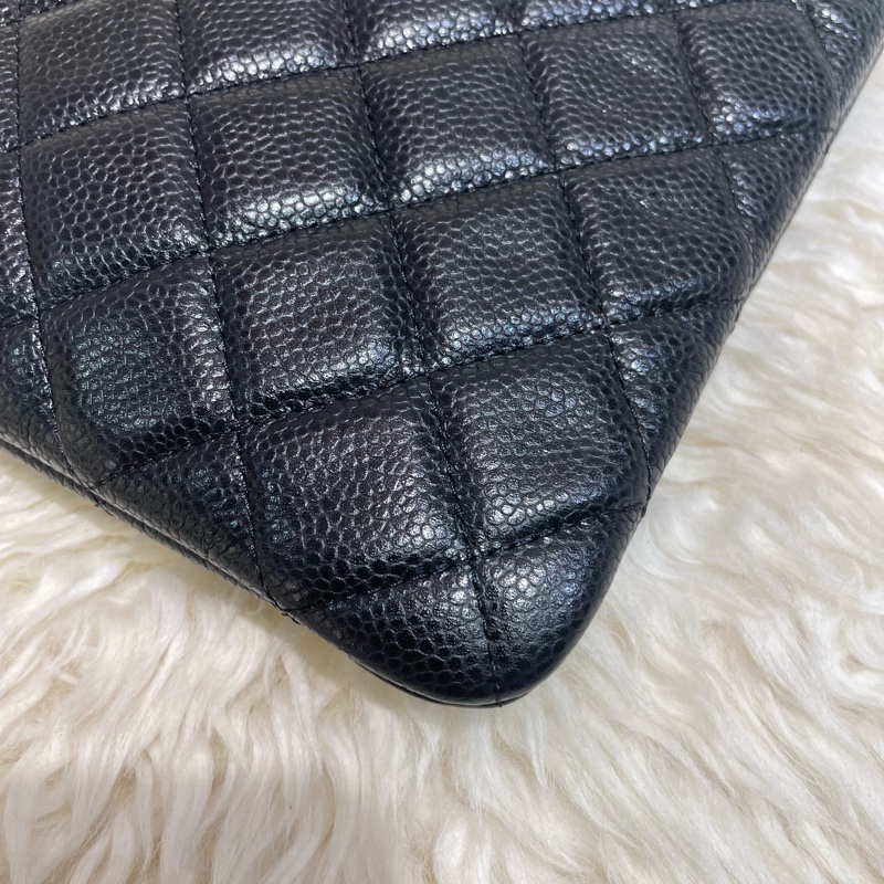 Chanel 黑色牛皮手拿包-5