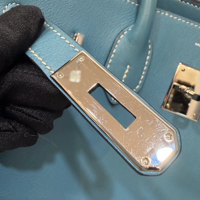 HERMES BIRKIN 30 SWIFT 皮 銀釦 手提包-47