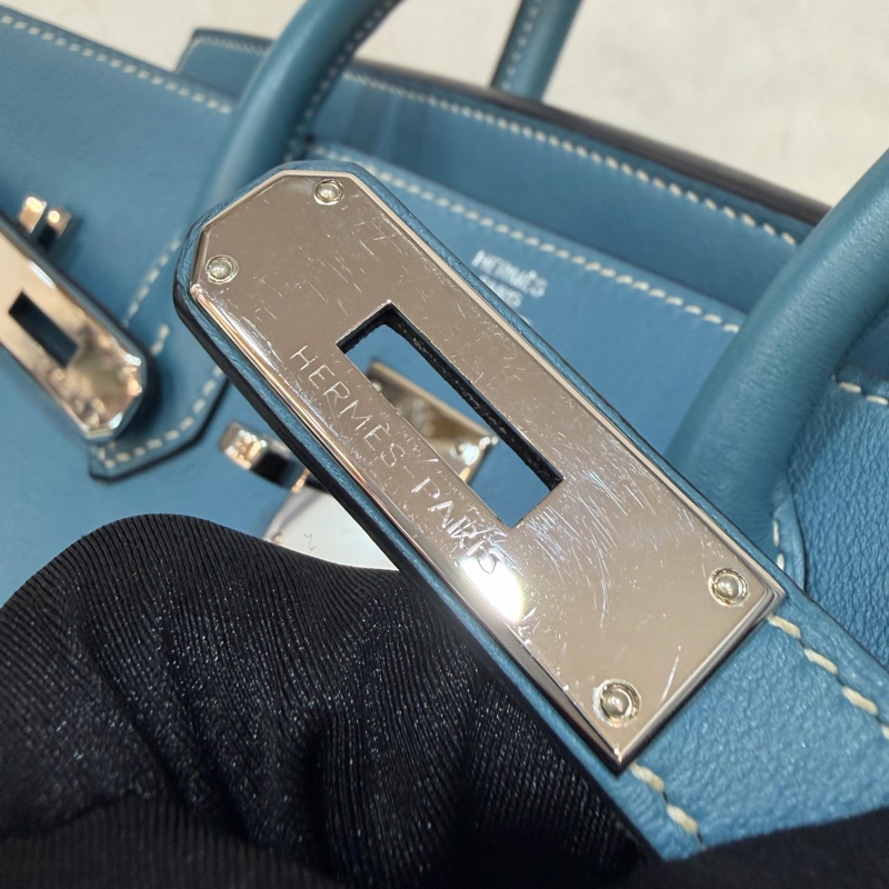HERMES BIRKIN 30 SWIFT 皮 銀釦 手提包-49