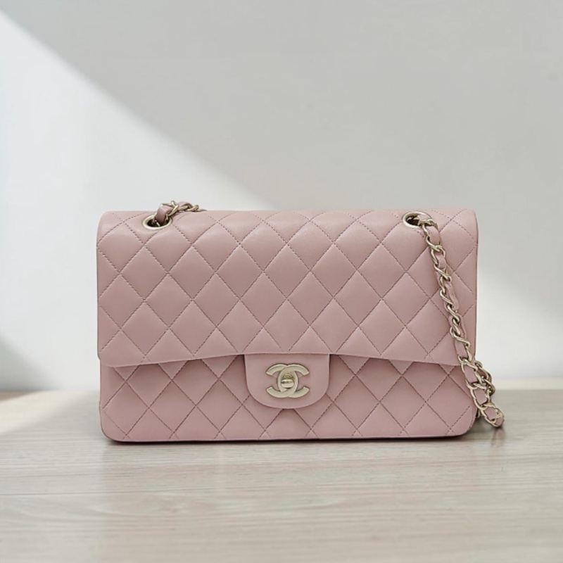 莉亞精品♡Chanel cf25 櫻花粉金 二手美包-0